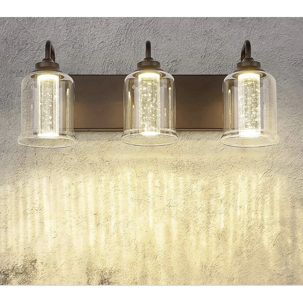 Zeyu 3-Light LED Vanity Bathroom Light Fixture Oil Rubbed Bronze